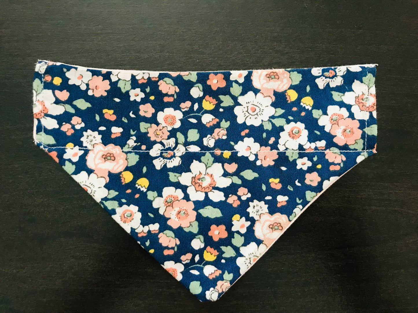 Flowers (Blue background)/Light Pink with Brown Polka Dots
