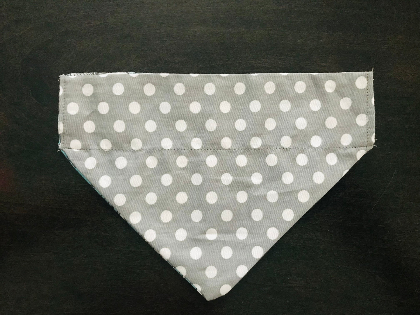 Tropical Leaves (Blue & Grey)/White Polka Dots (Grey)