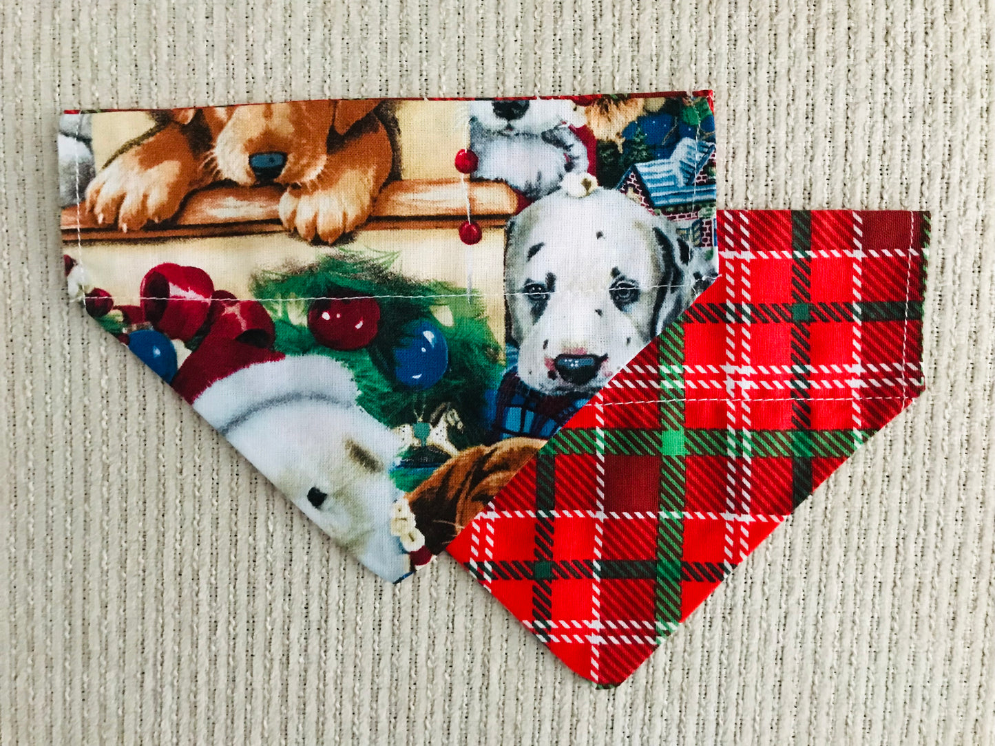 Multiple Christmas Dogs/Red & Green Plaid