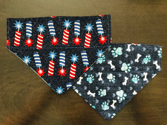 Firecrackers/Blue Pawprints & Bones