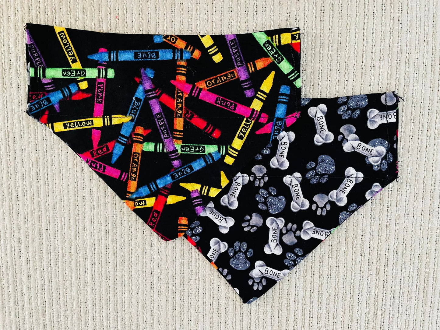Multi-Colored Crayons/Pawprints & Bones