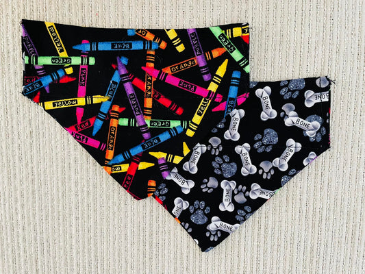 Multi-Colored Crayons/Pawprints & Bones