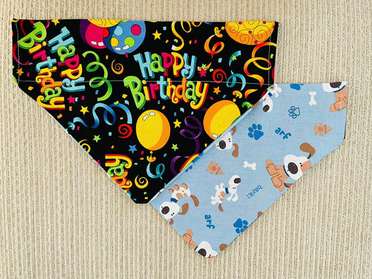 Happy Birthday/Dogs & Pawprints (Blue)