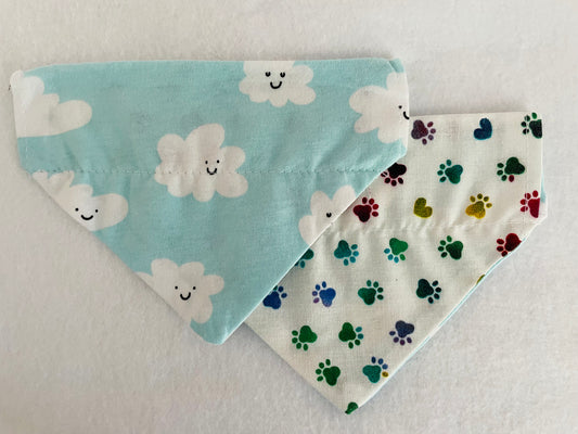 Clouds/Multi-colored Pawprints