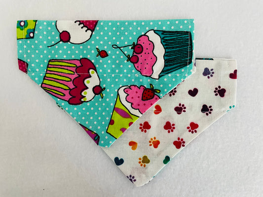 Cupcakes/Multi-colored Pawprints