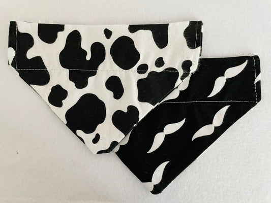 Cow Print/White Mustache (Black)