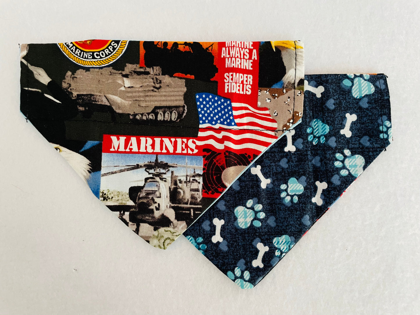 Marines/Blue Pawprints & Bones