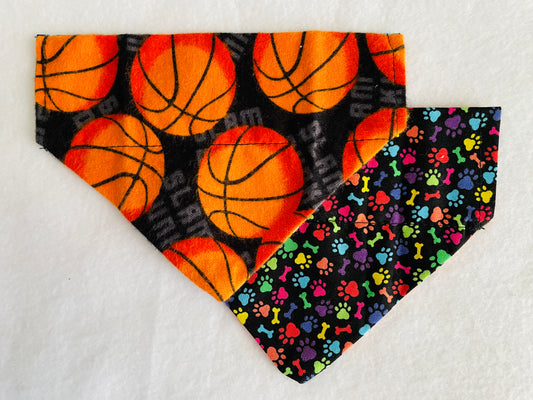 Basketballs/Multi-Colored Pawprints & Bones