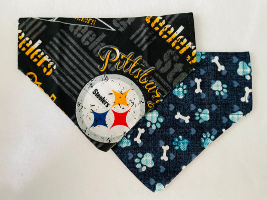 Steelers/Blue Pawprints & Bones
