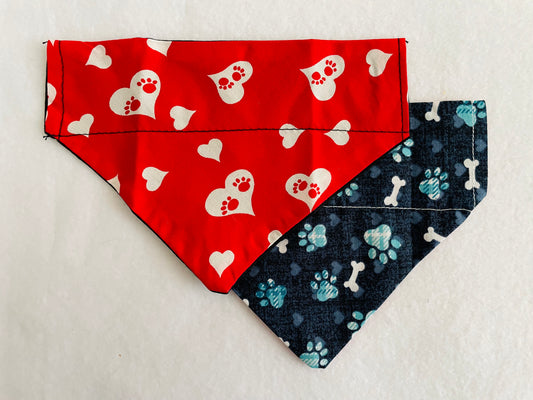 Hearts & Pawprints/Blue Pawprints & Bones