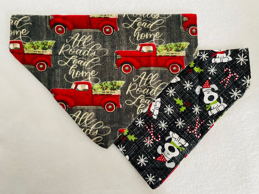 Red Truck with Christmas Tree/Christmas Dogs (Blacks)