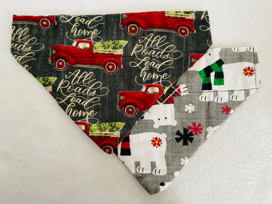 Red Truck with Christmas Tree/Polar Bears