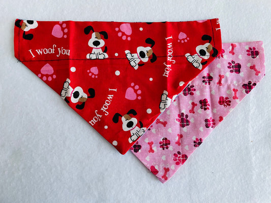 I Woof You/Pink Pawprints & Bones