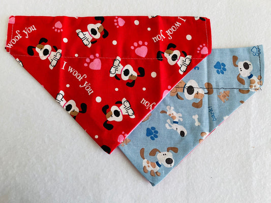 I Woof You/Dogs & Pawprints (Blue)