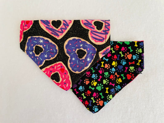 Donut Hearts/Multi-colored Bones & Pawprints