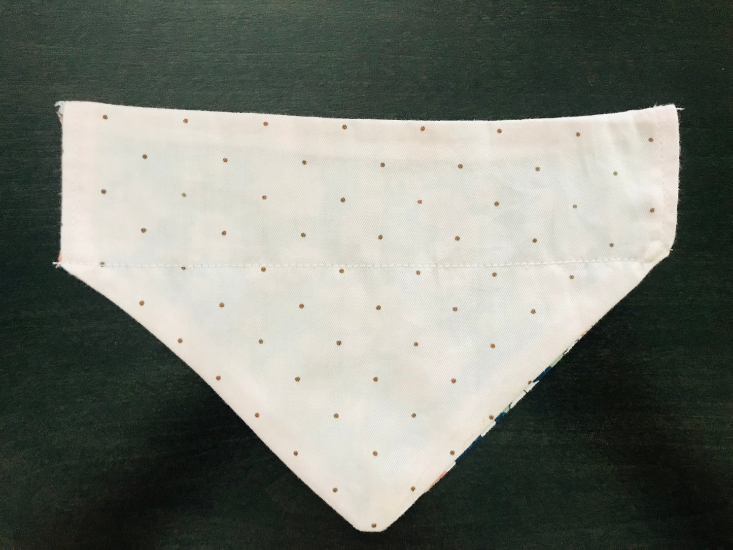 Flowers (Blue background)/Light Pink with Brown Polka Dots