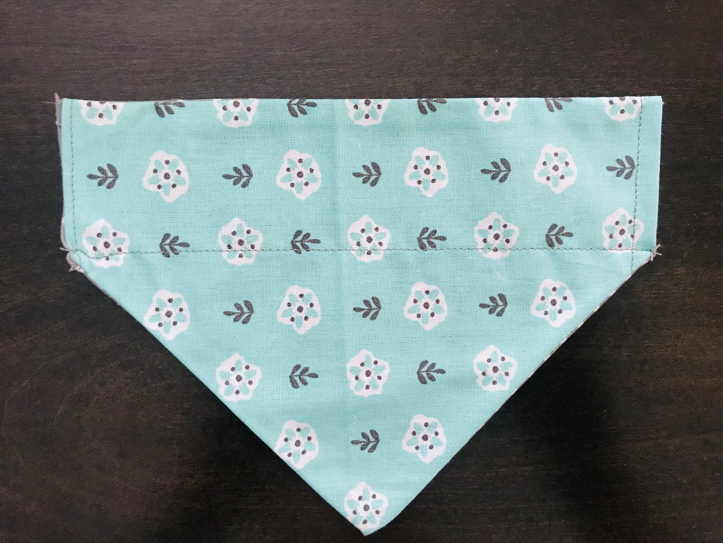 Blue Flowers & Grey Leaves/White Polka Dots