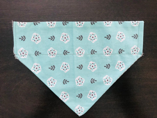 Blue Flowers & Grey Leaves/White Polka Dots