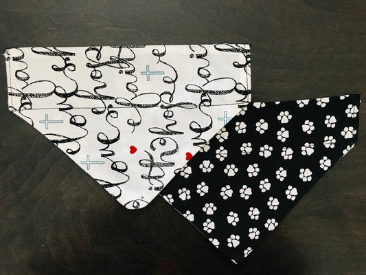 Faith*Love*Hope/White Pawprints (Black)