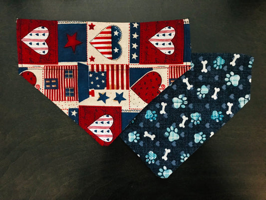 Country/Blue Pawprints & Bones