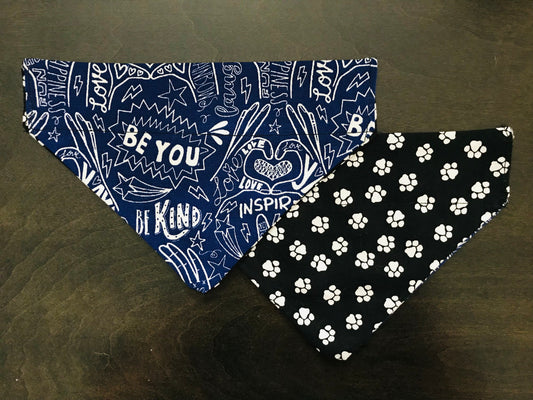 Positive Words/White Pawprints (Black)