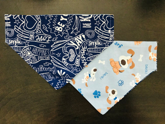 Positive Words/Dogs & Pawprints (Blue)