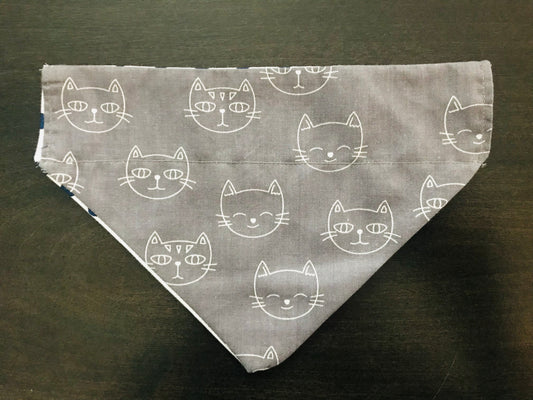 White Cats (Grey)/Blue Polka Dots
