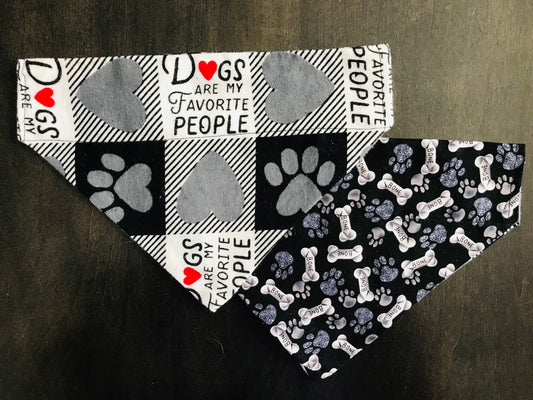 Dogs Are My Favorite People/Pawprints & Bones (Black)