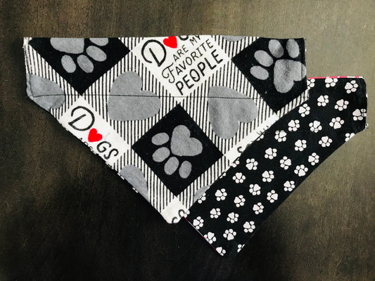 Dogs Are My Favorite People/White Pawprints (Black)