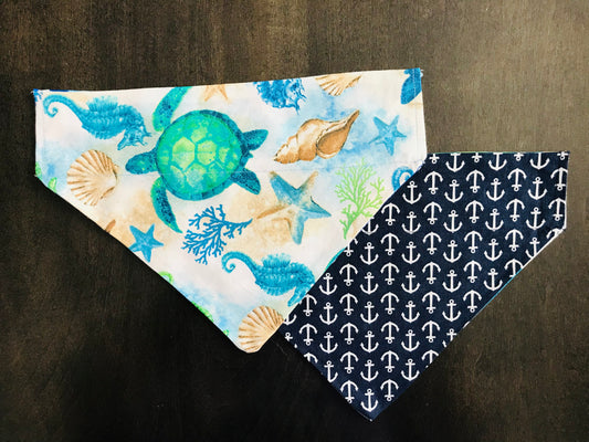Sea Turtles & Sea Horses/White Anchors