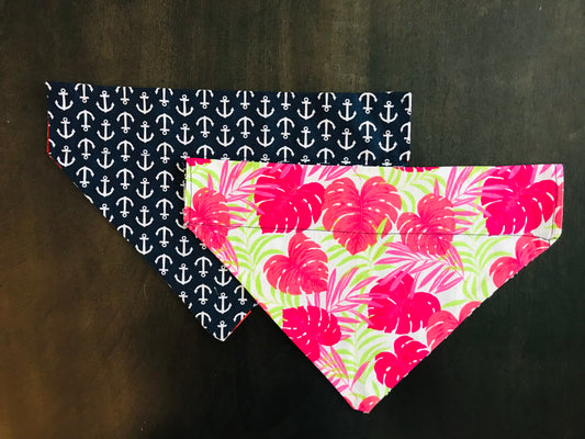 Tropical Leaves/White Anchors