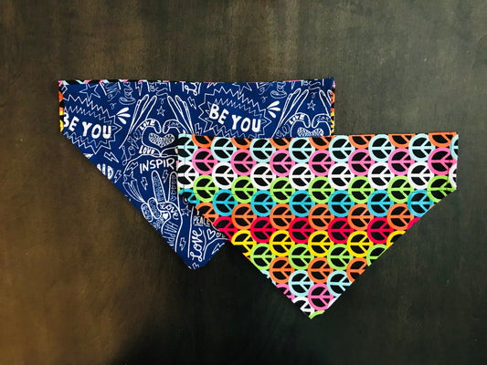 Positive Words/Multi-Colored Peace Signs