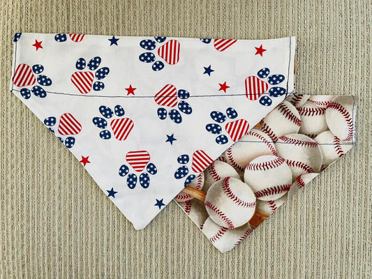 Red*White*Blue Pawprints/Baseballs (Light)