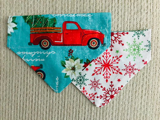 Green & Red Snowflakes/Christmas Truck (Blue)