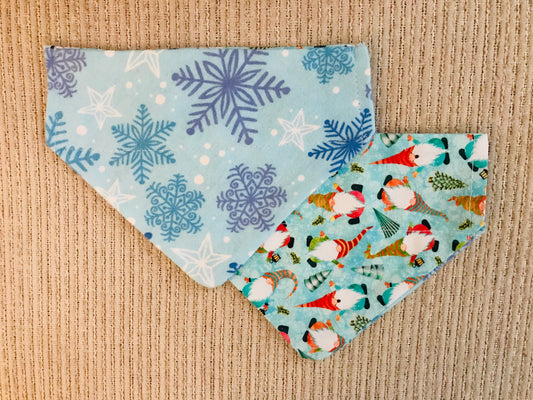Blue Snowflakes/Christmas Gnomes