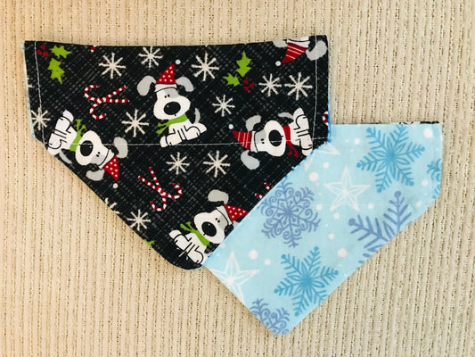 Blue Snowflakes/Christmas Dogs (Black)