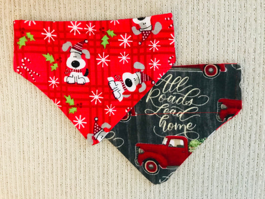 Christmas Dogs (Red)/Christmas Truck with Christmas Tree (Grey)