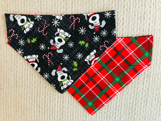 Red & Green Plaid/Christmas Dogs (Black)
